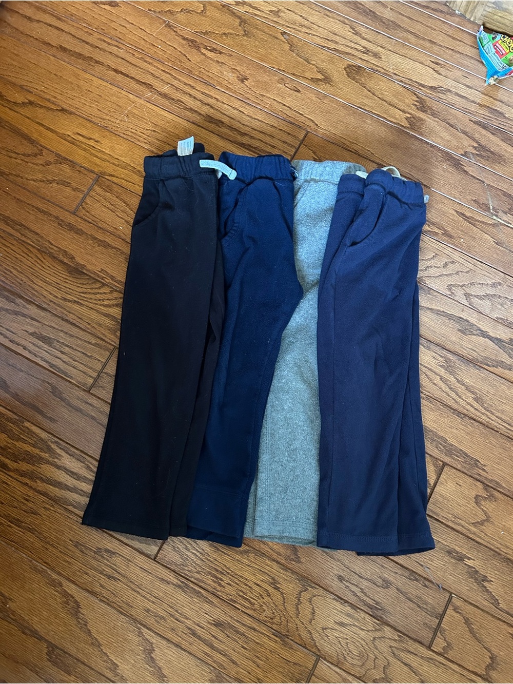 Lot of 4 Kids Pull-On Pants - Black, Navy, Heather Gray
